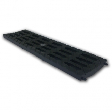 решетка 100 medium b-125 (усиленный композитный пластик), цвет черный к лотку  водоотводные лотки
